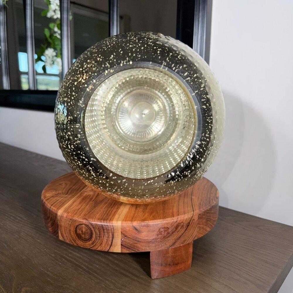 Large Mercury Glass Nubby Vase | Silver Textured Decorative Table Vase - Picture 4 of 8